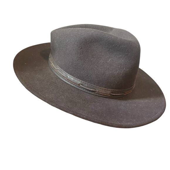 SCALA Handmade Four Seasons Outback Felt Brown Wool Fedora Hat Sz Medium - Picture 1 of 9